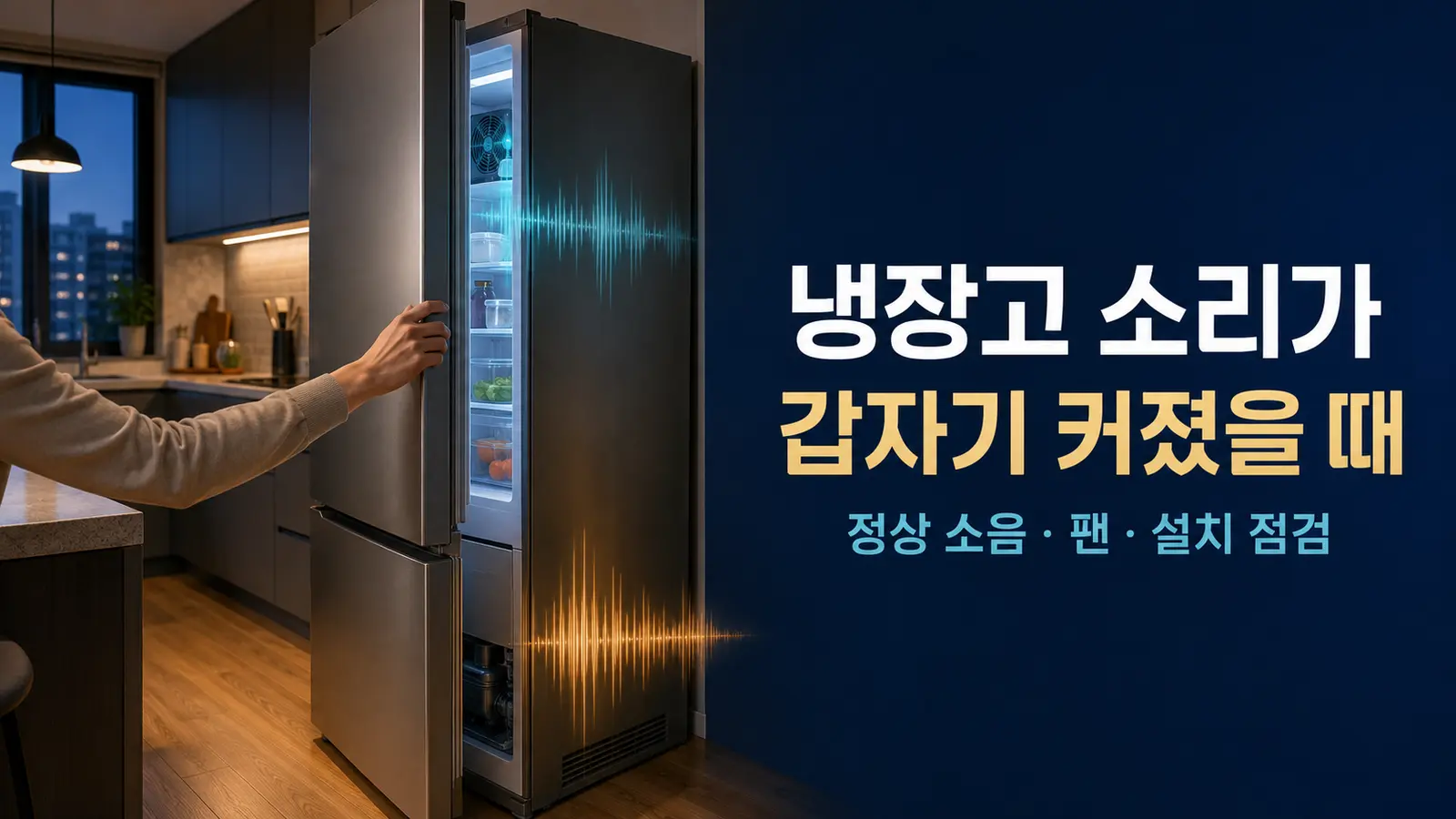 냉장고 소리가 갑자기 커졌을 때, 정상 소음·팬·설치 상태 확인 순서