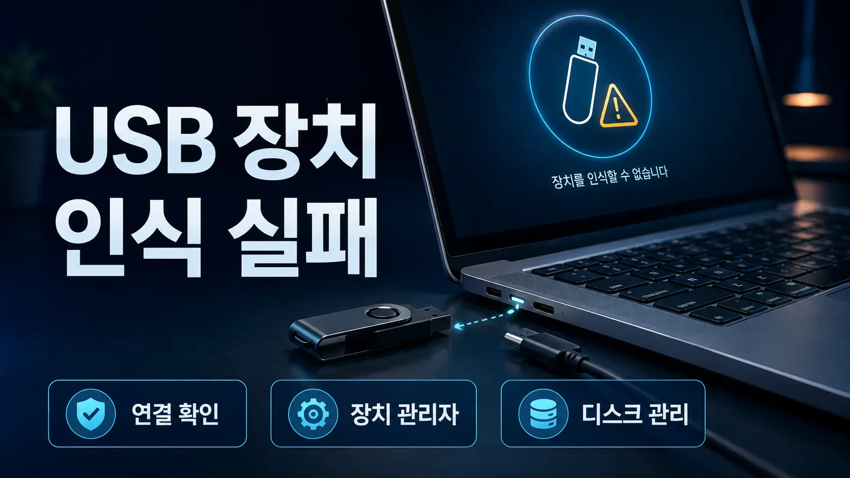 윈도우 11 USB 장치 인식 안 될 때, 포트·장치 관리자·디스크 관리 확인 순서